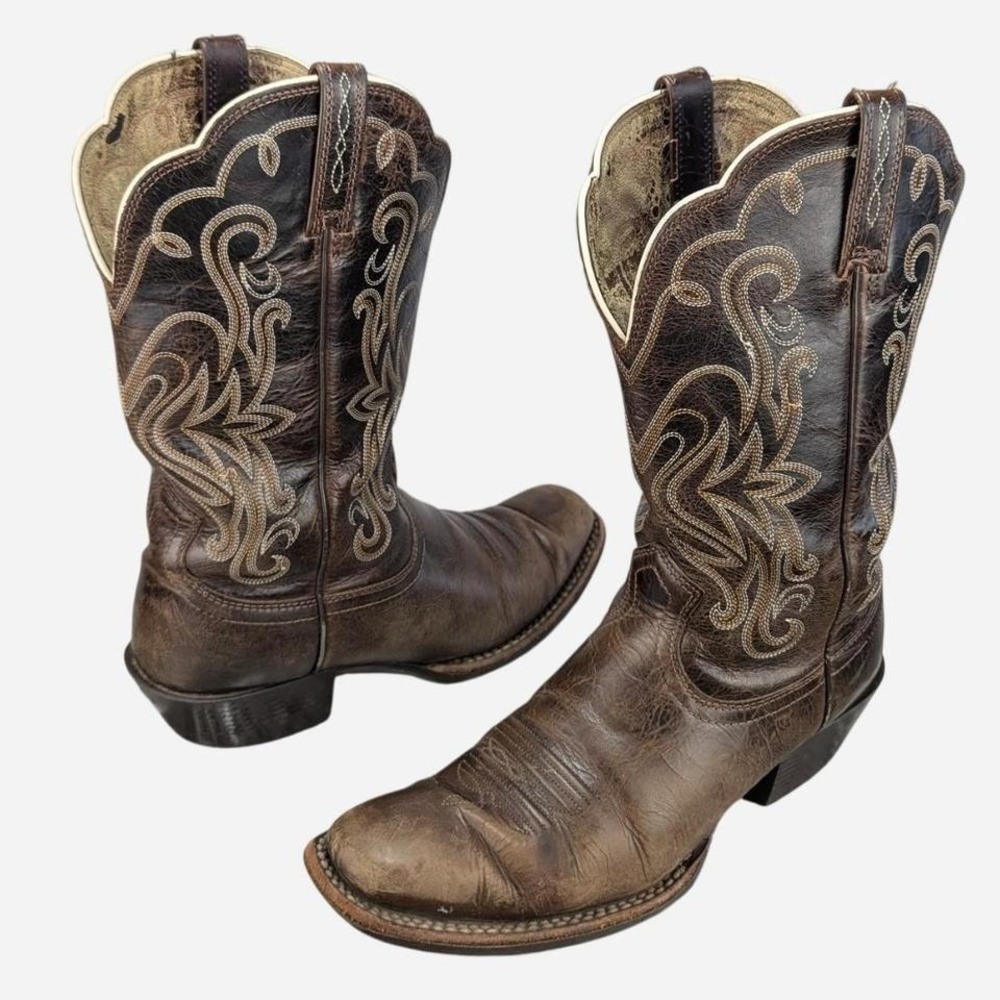 Ariat Legend Chocolate Chip Snip Toe Western Boot Full Grain Leather 8B - Picture 3 of 9